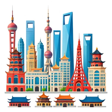 shanghai landmarks sticker