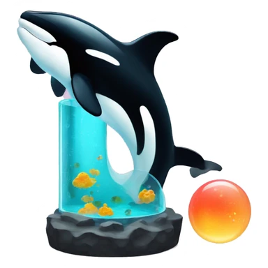 orca trapped inside a lava lamp sticker