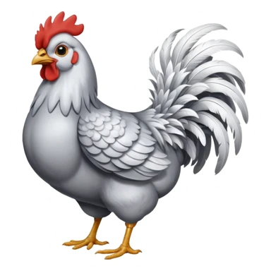 full body silver and white chicken sticker