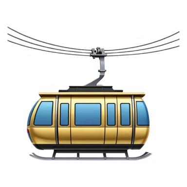 shiny gold gondola lift modeled after the cable car emoji sticker