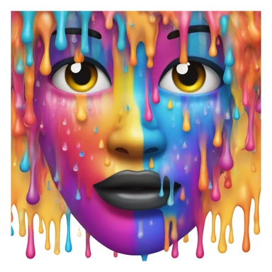 Face covered in liquid sticker