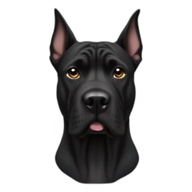 presa canario black dog with cropped ears sticker