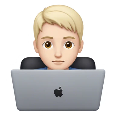 A person with a laptop sticker