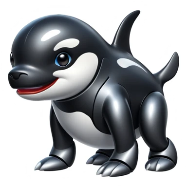 black tubby orca robodog sticker