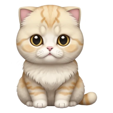 full body of scotish fold cat, front view sticker
