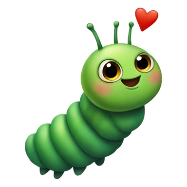 cute small green caterpillar in love sticker