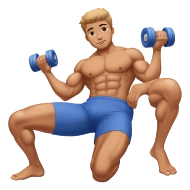 buff guy lying glutes down on foam-roller sticker