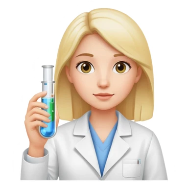 Girl in lab coat with test tube  sticker