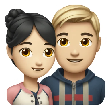 Korean girl with her norwegian boyfriend sticker