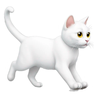 White cat walking sticker