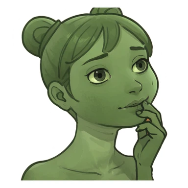 Girl holding neck sticker