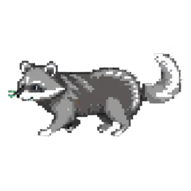 raccoon running sticker