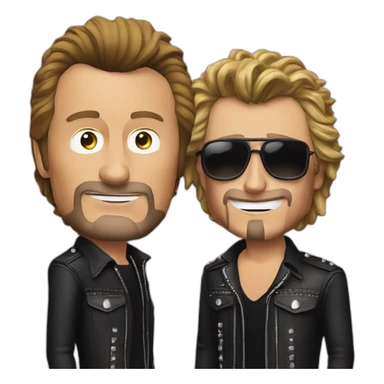 Johnny Hallyday avec un less paul sticker