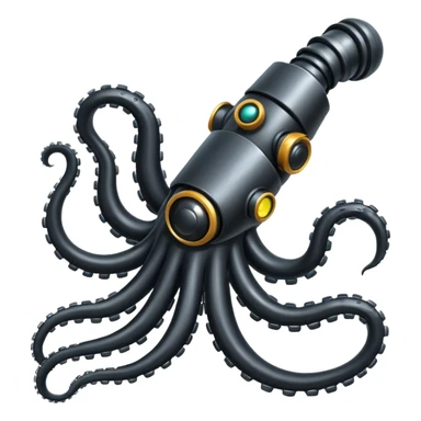 black robot tentacle arm sticker