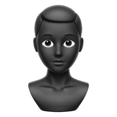 Matte black mannequin in the style of a default avatar. Monochrome with no lines. sticker
