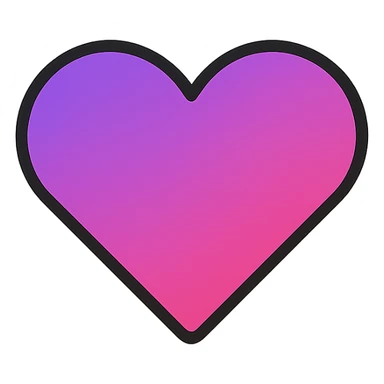 gradient heart icon blending purple and pink, modern icon style, clean lines, no text sticker