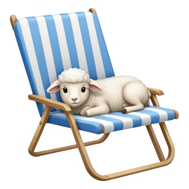 Lamb lying beside beach on chair sticker