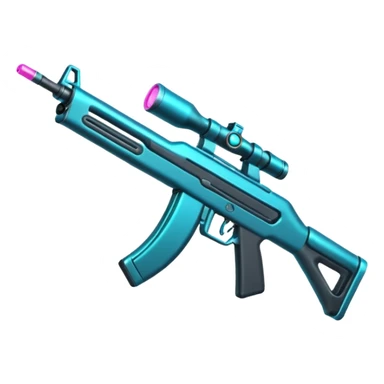 A cool neon rifle sticker