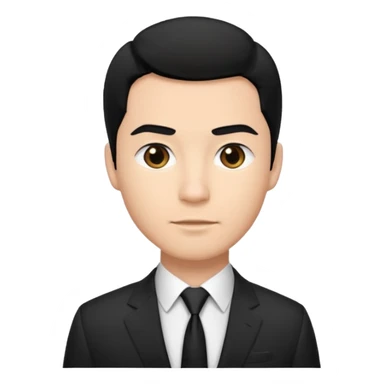 man black hair light skin tone with suit sticker