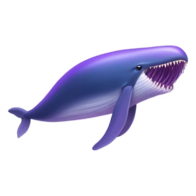 Blue whale purple, open mouth sticker