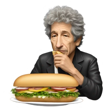 Bob Dylan eating a sub sticker