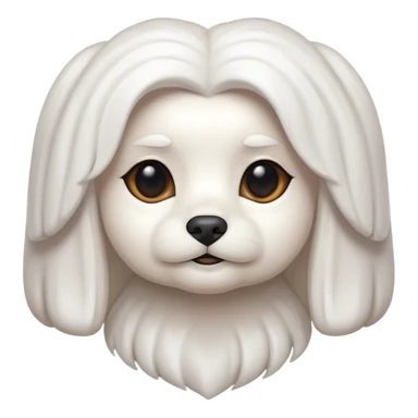 Cinematic Noble Maltese Portrait Emoji, Poised and regal, with a delicate, compact build and a pristine, silky white coat, deep-set soulful dark eyes, Simplified yet sharp and sophisticated features, highly detailed, glowing with a soft, dignified glow, high shine, intelligent and gentle, stylized with an air of refinement, focused and attentive, soft glowing outline, capturing the essence of a watchful and graceful companion, so majestic it feels as though it could prance out of the screen with effortless authority! sticker
