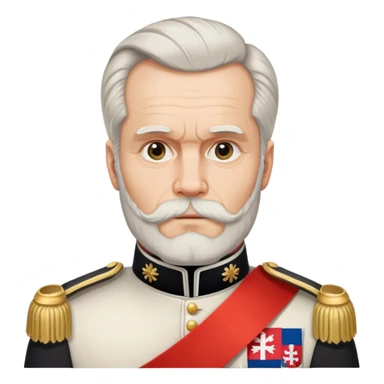 Franz-Joseph-I with sash of austrian flag and sideburns sticker