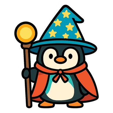 Penguin Wizard sticker