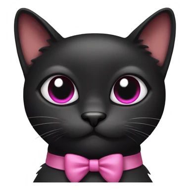 black cat with a pink bow sticker