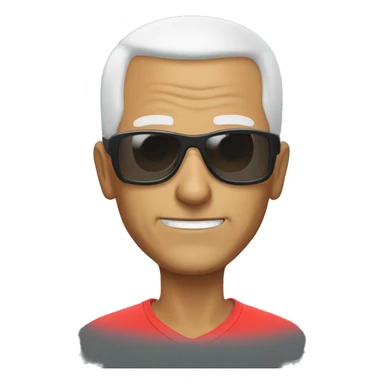 65yo man tennis bald sunglasses  sticker