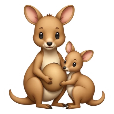 A kangaroo which has its baby kangaroo in its pouch(marsupium) sticker
