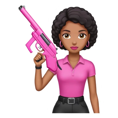 Pink gun black female sticker