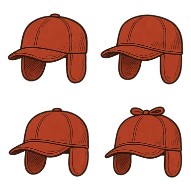 red hunting hat, simple and recognizable, various angles and styles sticker