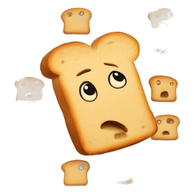 Shocked piece of bread sticker