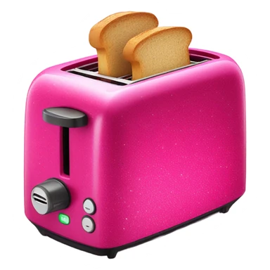 Bread inside smart hot-pink toaster with glitter  sticker