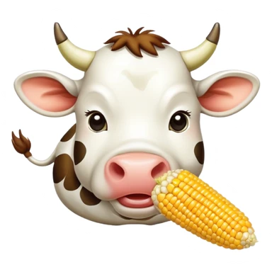 Cow eating corn sticker