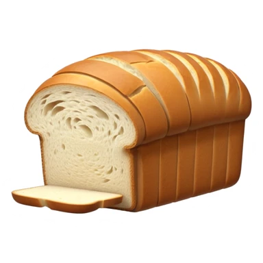 sandwich bread object icon, sliced bread loaf, soft white inside, 3D cartoon, mobile game icon style, centered, clean background, no text, no watermark
 sticker