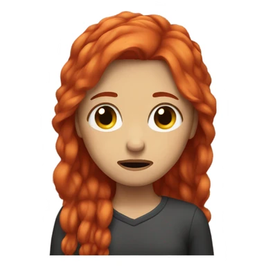 Red hair women crying  sticker