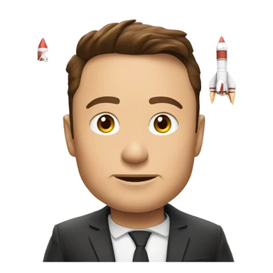 elon musk and rocket sticker