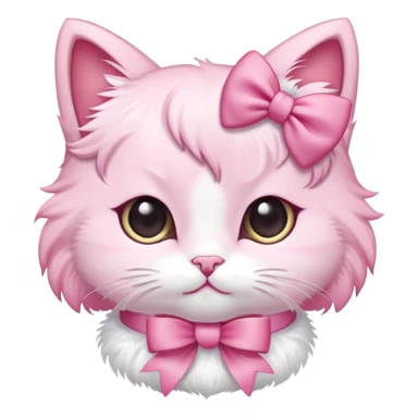 Cute pink kitty with a pink bow sticker