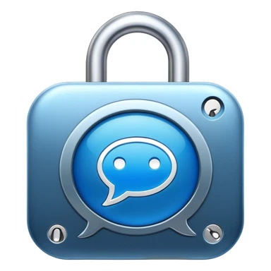 Private group chat icon with a lock on a chat bubble sticker