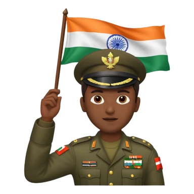 Indian army with indian flag sticker
