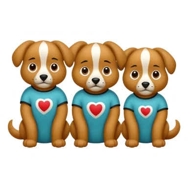 3 cagnolini seduti con vestitino in maglia in bianco e nero sticker