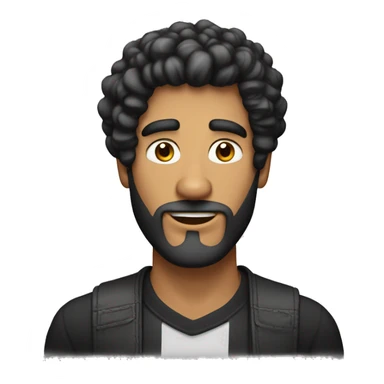 Hombre de pelo morena pelo rulos y microfono sticker