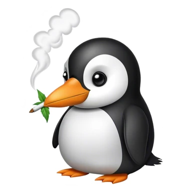 Penguin smoking weed sticker