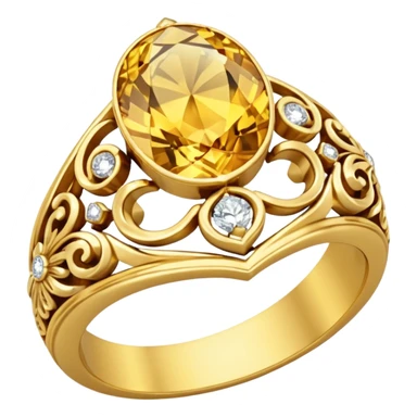 Aesthetic Engagement gold ring emoji sticker