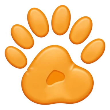 a very light pale pastel yellow-orange pawprint sticker