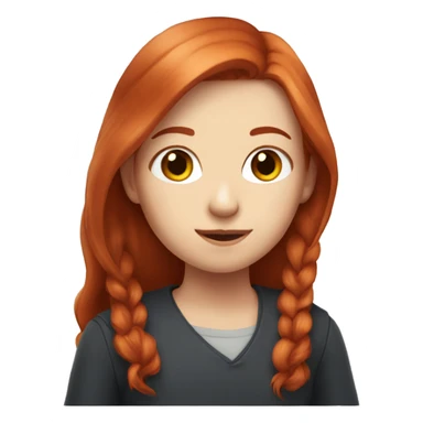 redhead girl with long hair with rat on her shoulder sticker