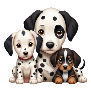 1 Dalmatian adult + 1 dobermann puppy sticker