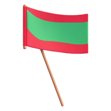 red flag on a wooden stick sticker